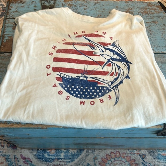 Life is Good Patriotic Ling Sleeve  T Shirt XL Marlin - Picture 1 of 5